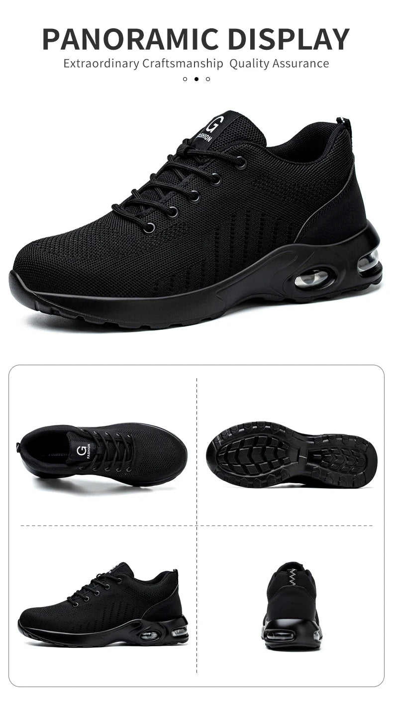 Men's Steel Toe Safety Work Boots — Anti-Smash Indestructible Tactical Work Sneakers