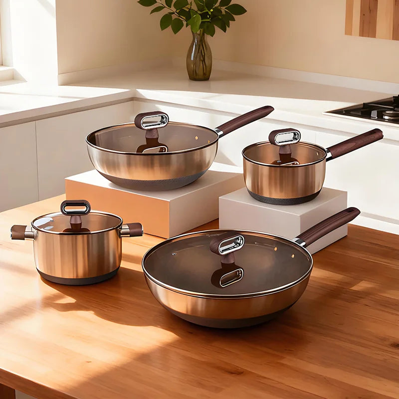 Nonstick Cookware – 32cm Wok, 18cm Milk Pot & 22cm Soup Pot
