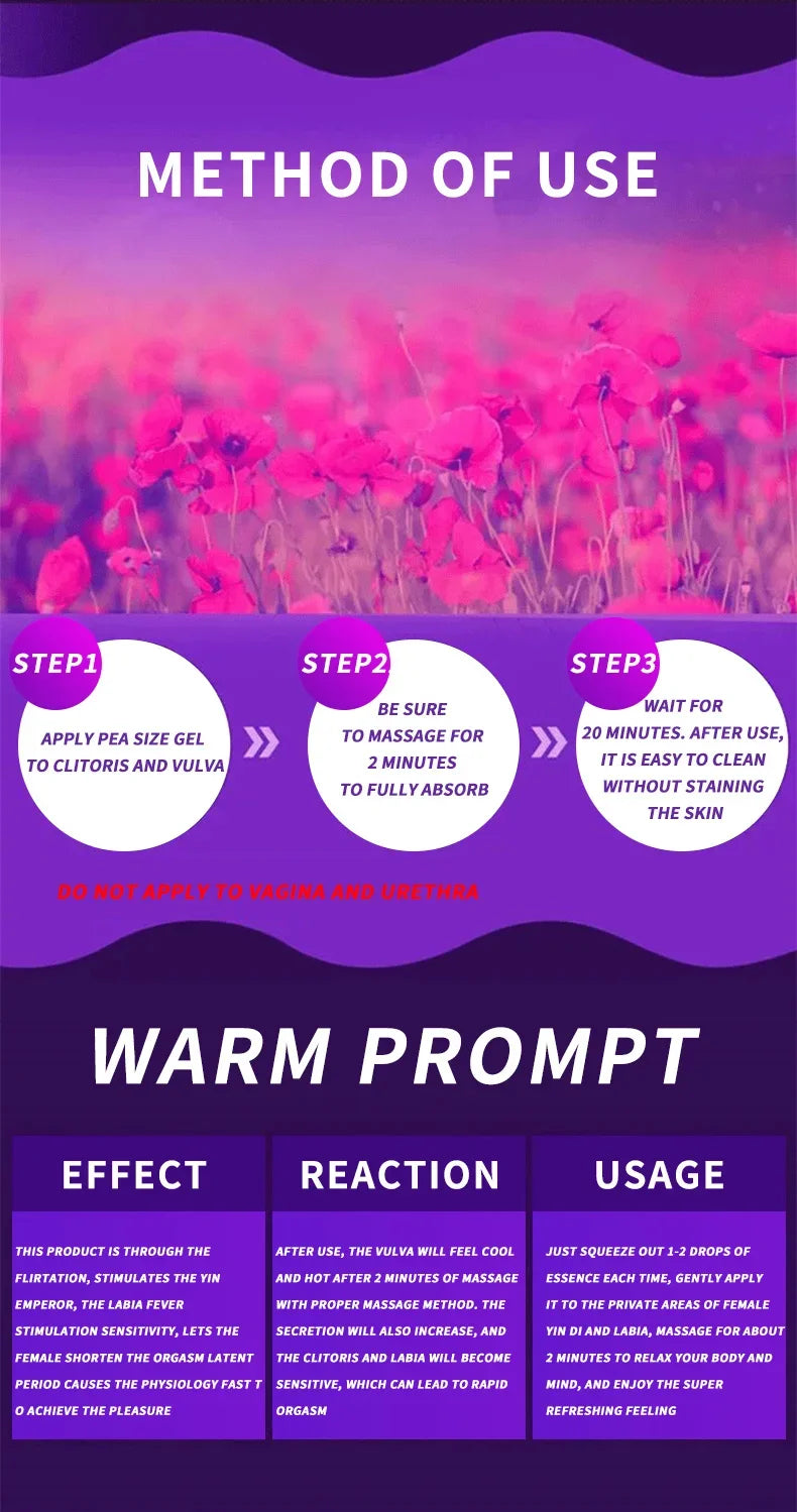 Women's Orgasm Gel Spray – Enhanced Sensation Intimacy Oil 20ml