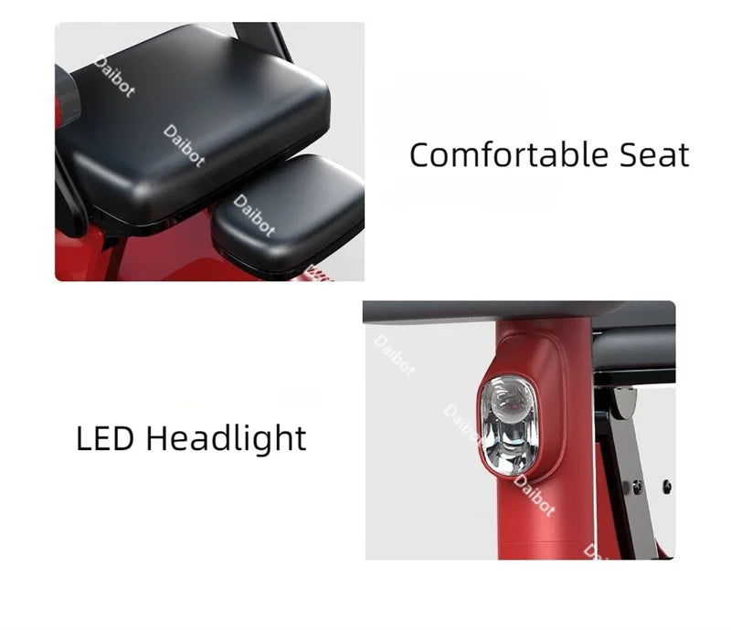 4-Wheel Folding Mobility Scooter with Baby Seat