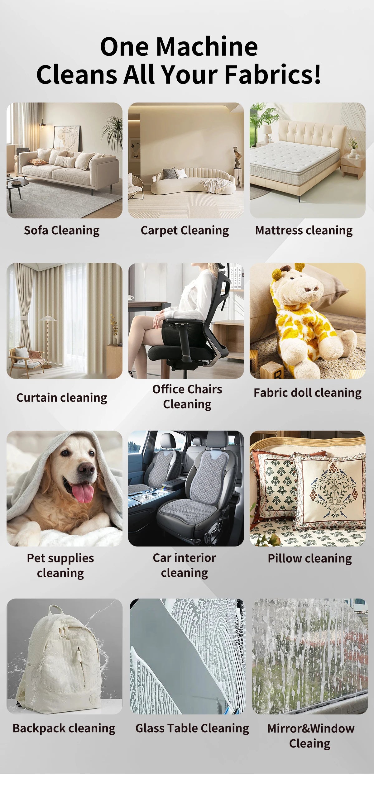 ABIR G80 Handheld Carpet Cleaner — 150000Pa Wet & Dry Vacuum for Home, Sofa, Window, Car, Pet & Upholstery Spot Cleaning