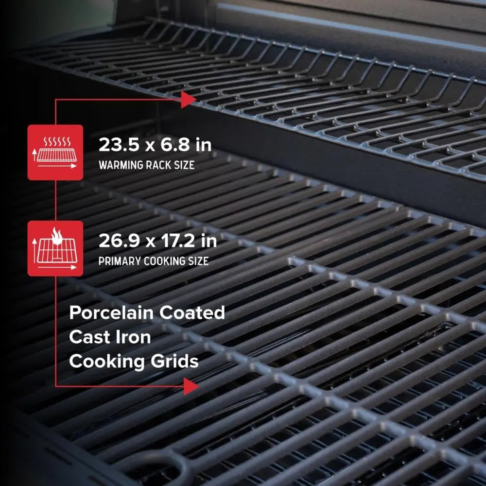 5-Burner Propane Gas Grill with Side Burner | 67,000 BTU, 618 Sq. In. Cooking Area, Porcelain Cast Iron Grates, Warming Rack, Outdoor Patio