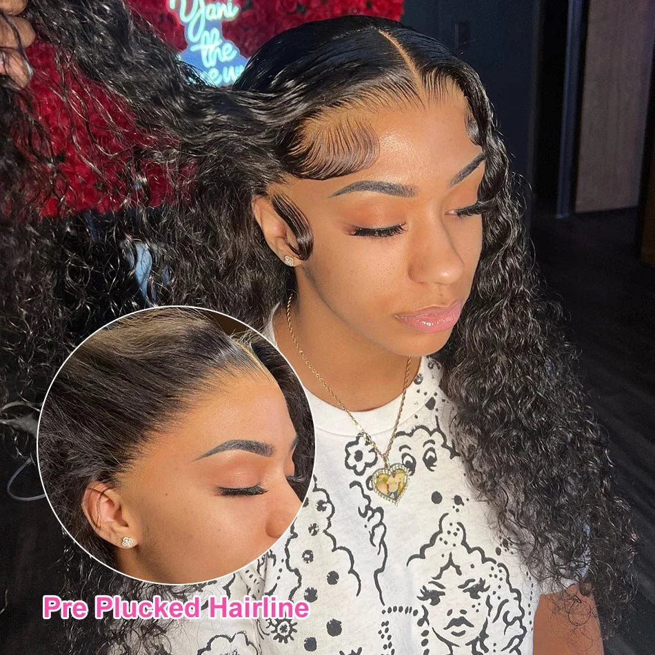 Rosabeauty 34 36inch Hd 13x4 13x6 Curly Wigs Deep Wave Frontal Wig Brazilian Curly Human Hair Wig Loose Water Wave Wig For Women