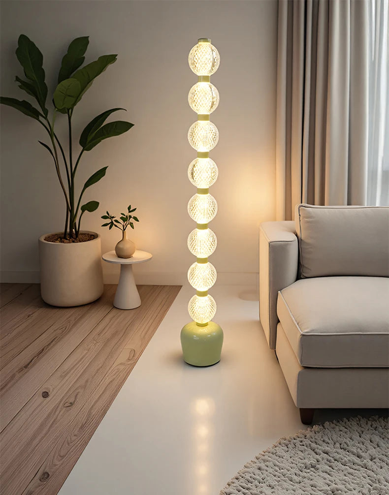 Globe Floor Lamp – Eight-Light Vertical Design