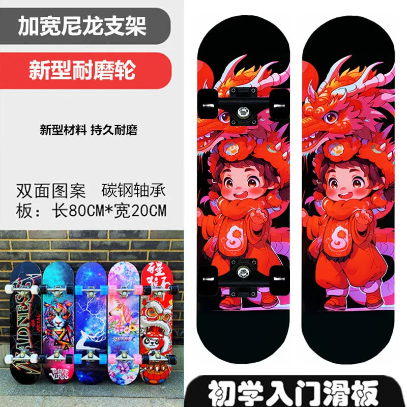 Pro All-Terrain Complete Skateboard – Aluminum Alloy & Carbon Fiber Deck, Beginner Longboard for Kids & Adults