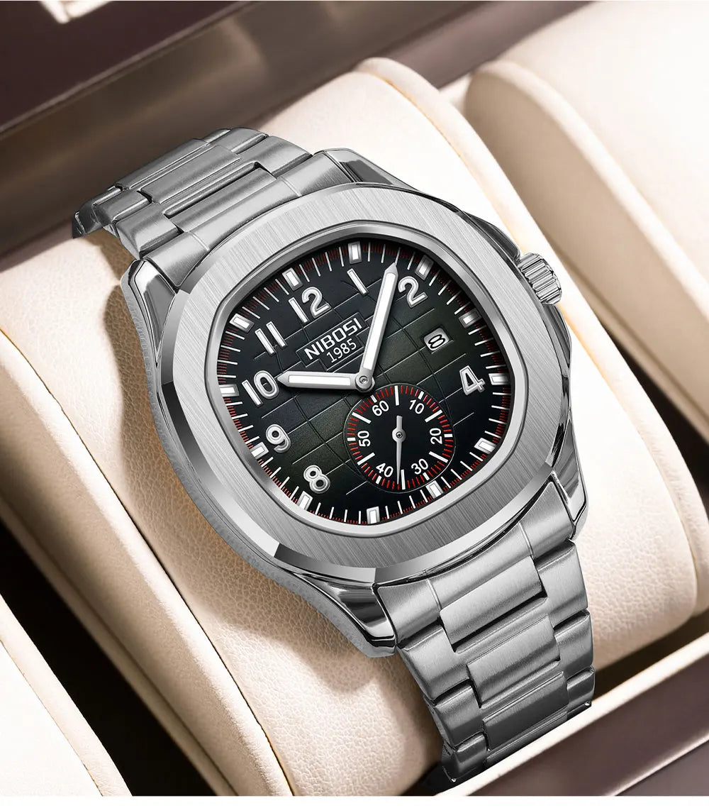 NIBOSI Men's AQUANAUT Sport Quartz Watch | Luxury Auto Date Luminous Waterproof Wristwatch