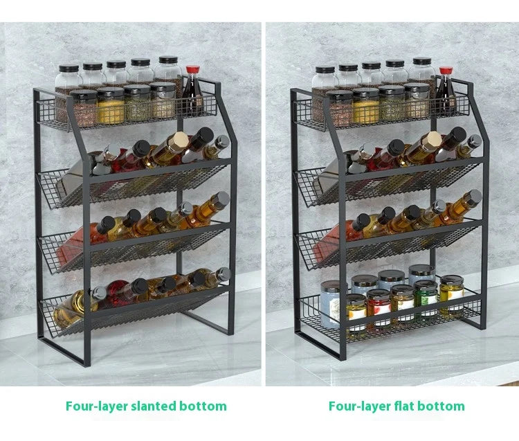 Multi-Tier Metal Spice Rack & Kitchen Drawer Cabinet Organizer – Countertop, Pantry & Under-Sink Storage