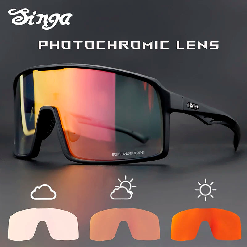 Singa Photochromic Cycling Sunglasses | UV400 Running Bicycle Outdoor Sports Eyewear