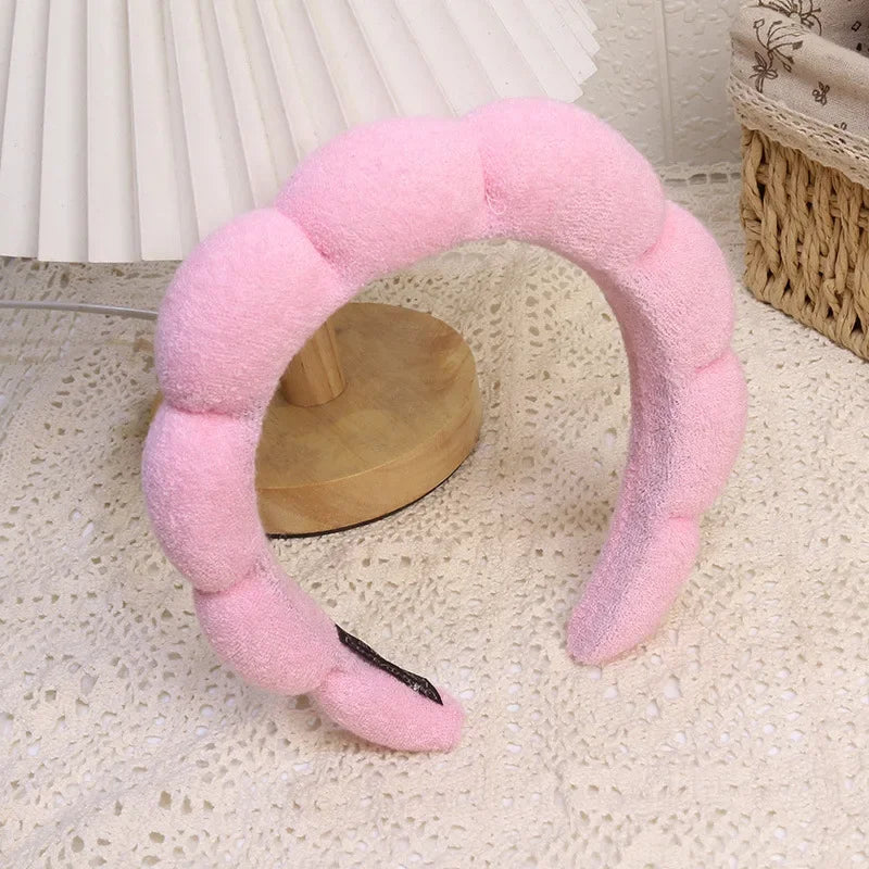 Puffy Spa Headband & Wristbands Set — Microfiber