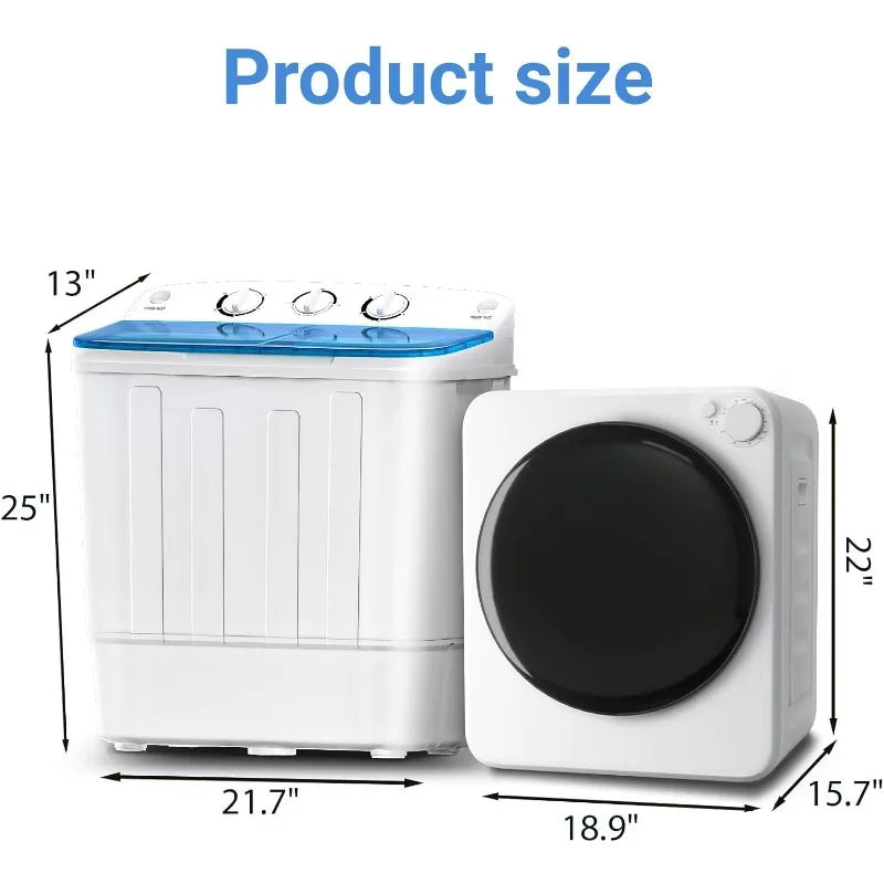 Portable Washer & Dryer Combo Set — 32 lbs Dryer Capacity, 5 Drying Modes, 18 lbs Fully Automatic Washing Machine