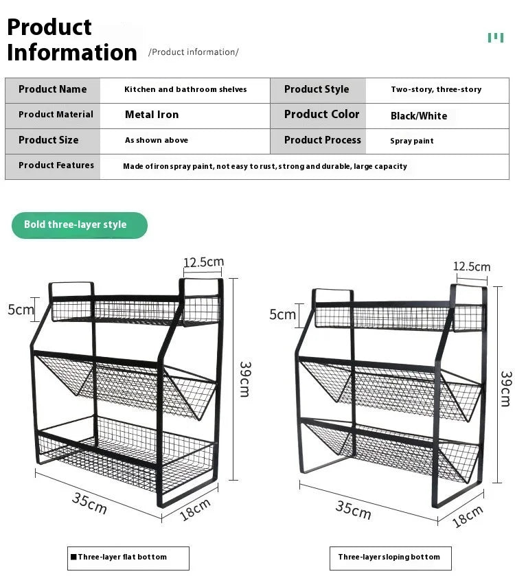 Multi-Tier Metal Spice Rack & Kitchen Drawer Cabinet Organizer – Countertop, Pantry & Under-Sink Storage
