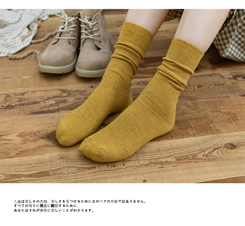 Thick Wool-Blend Mid-Calf Boot Socks