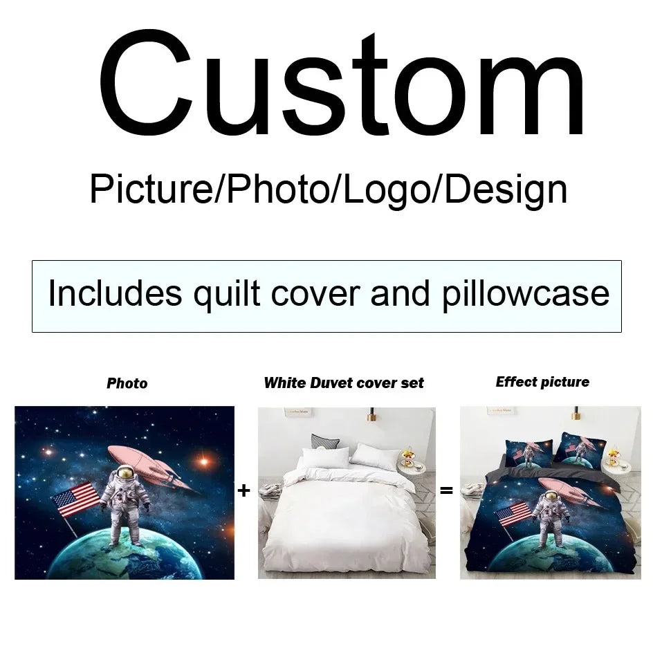 Couples Bedding Set – 3-Piece Letter Print Duvet Cover, Queen & King, Lovers & Spouses