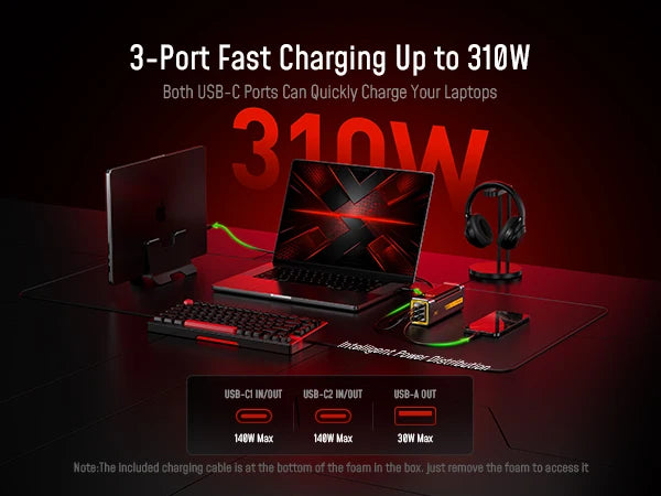 [NEW] AOHI The Future Starship Pro PD3.1 310W 20,000mAh LED Display Power Bank with 140W C-C Cable