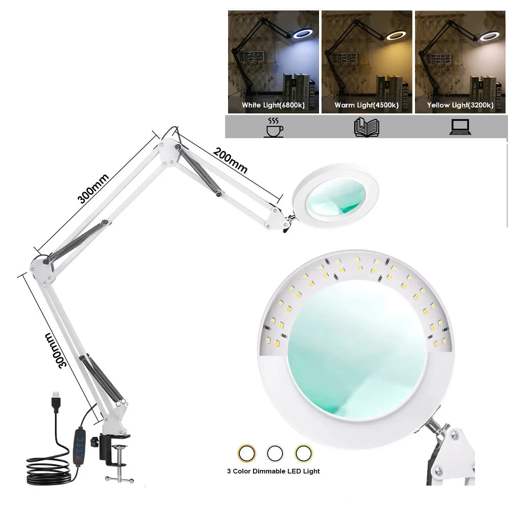 72-LED Illuminated Magnifier with 3-Color Lighting