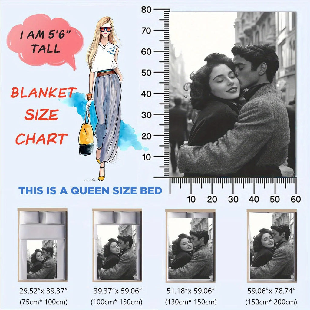 Custom Personalized Photo Blanket – Soft Warm Flannel with Your Photo, Sofa, Bed, Office & Travel Gift
