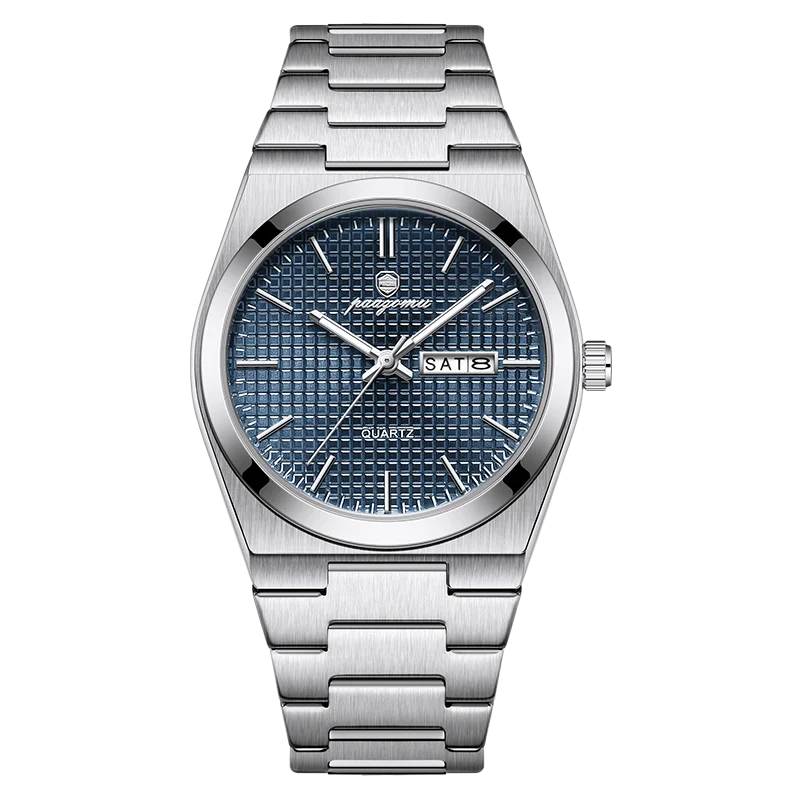 PAAZOMU Men's Luxury Waterproof Quartz Watch | Luminous Date Week Stainless Steel Sport Wristwatch