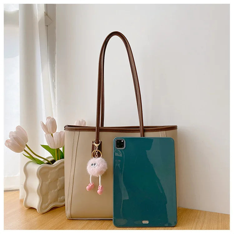 FXZLLQ Korean Style PU Leather Underarm Tote Shoulder Bag – Versatile Casual Handbag for Women Daily Use
