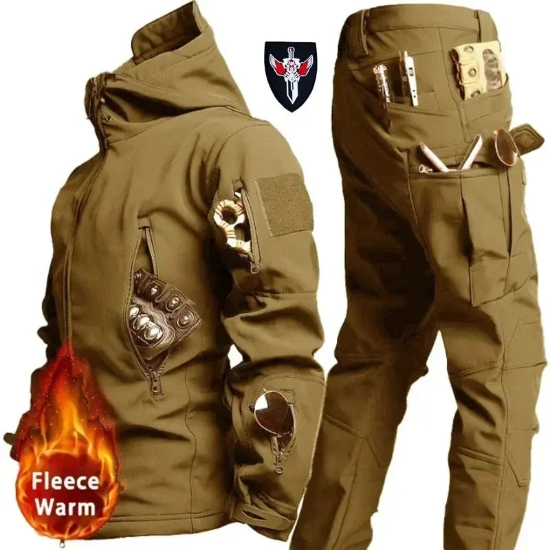 Men's Tactical Fleece Set – Waterproof Soft Shell Jacket & Pants