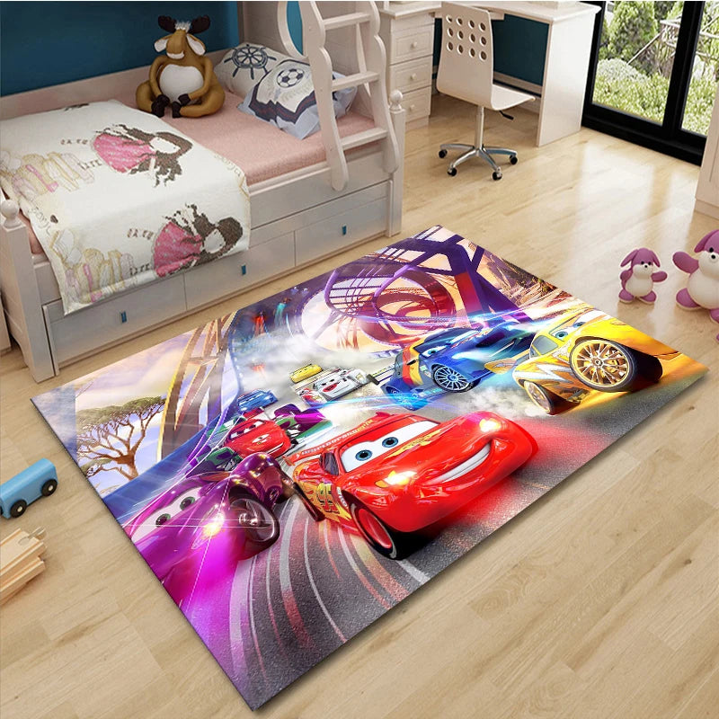 Cars McQueen Road Rug – Kids Motorway Play Mat for Living Room, Nursery & Kids Room