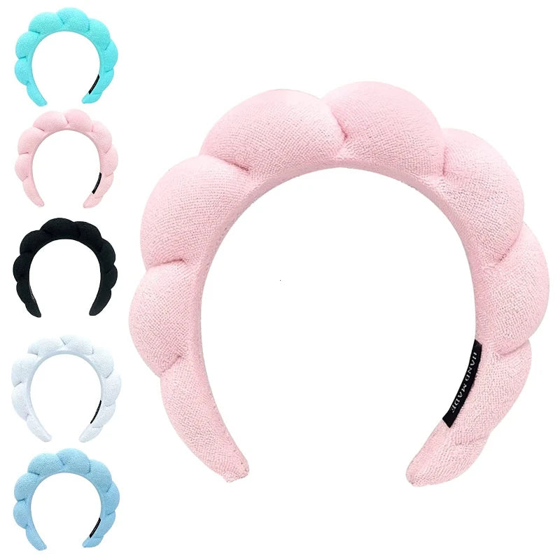 Puffy Spa Headband & Wristbands Set — 3 Pack