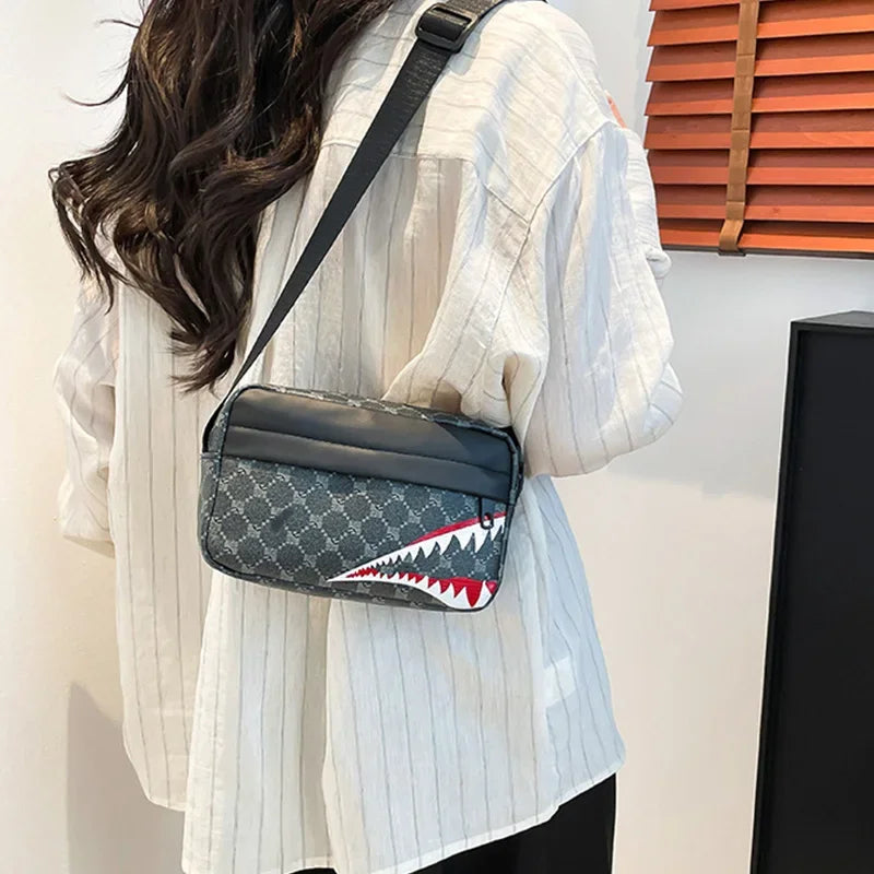Shark Mouth Crossbody Bag – Creative Coin Purse & Phone Bag, Casual Fashion Small Square Bag
