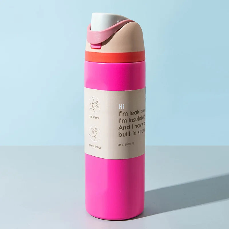 24oz Insulated Stainless Steel Sports Tumbler – Leak-Proof, BPA-Free Travel Cup with Silicone Base