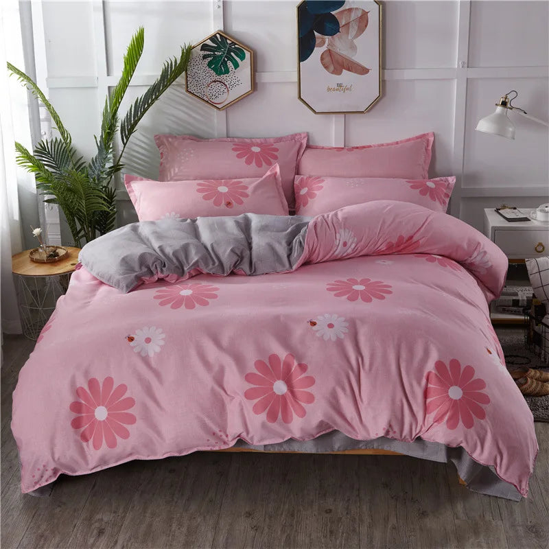 Cartoon Print Duvet Cover Set – Skin-Friendly 400TC Polyester, 3-Piece with 2 Pillowcases, 20 Designs & 4 Sizes
