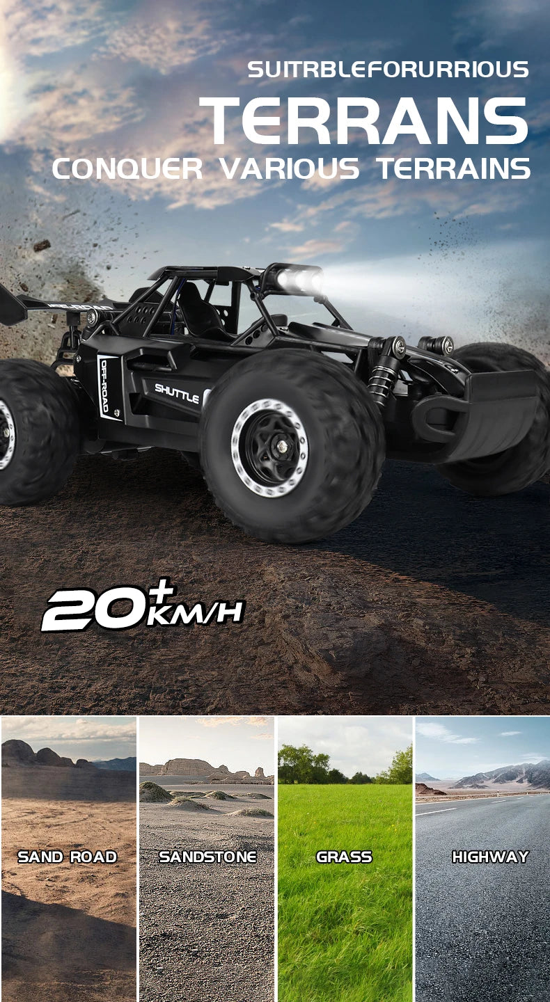 ZWN 1:16 / 1:20 Scale 2.4G RC Off-Road Climbing Car with LED Light – Multi-Model Kids Gift