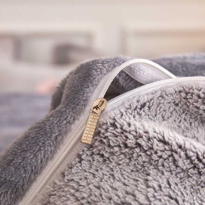 Double-Sided Flannel Coral Fleece Duvet Cover – Thick Warm Winter Bedding, 8 Colors & 6 Sizes
