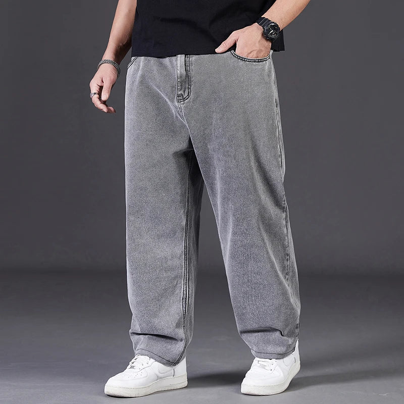 Men's Plus Size Loose Jeans — High Stretch Denim Pants in Big & Tall Sizes 30–50