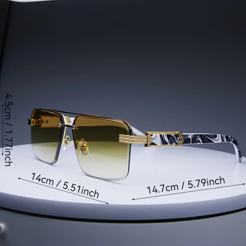 Fashion Rimless Sunglasses | Frameless Small Square UV Protection Shades for Men & Women
