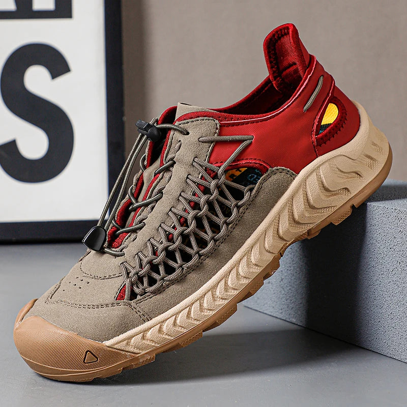 Men's Mesh-Lined Elastic-Band Sandals