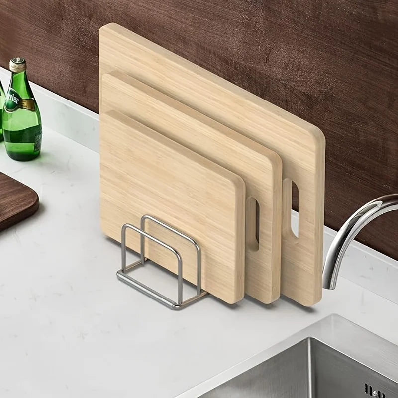 Stainless Steel Chopping Board & Pot Rack – Double-Layer Kitchen Storage Holder for Cutting Boards & Lids