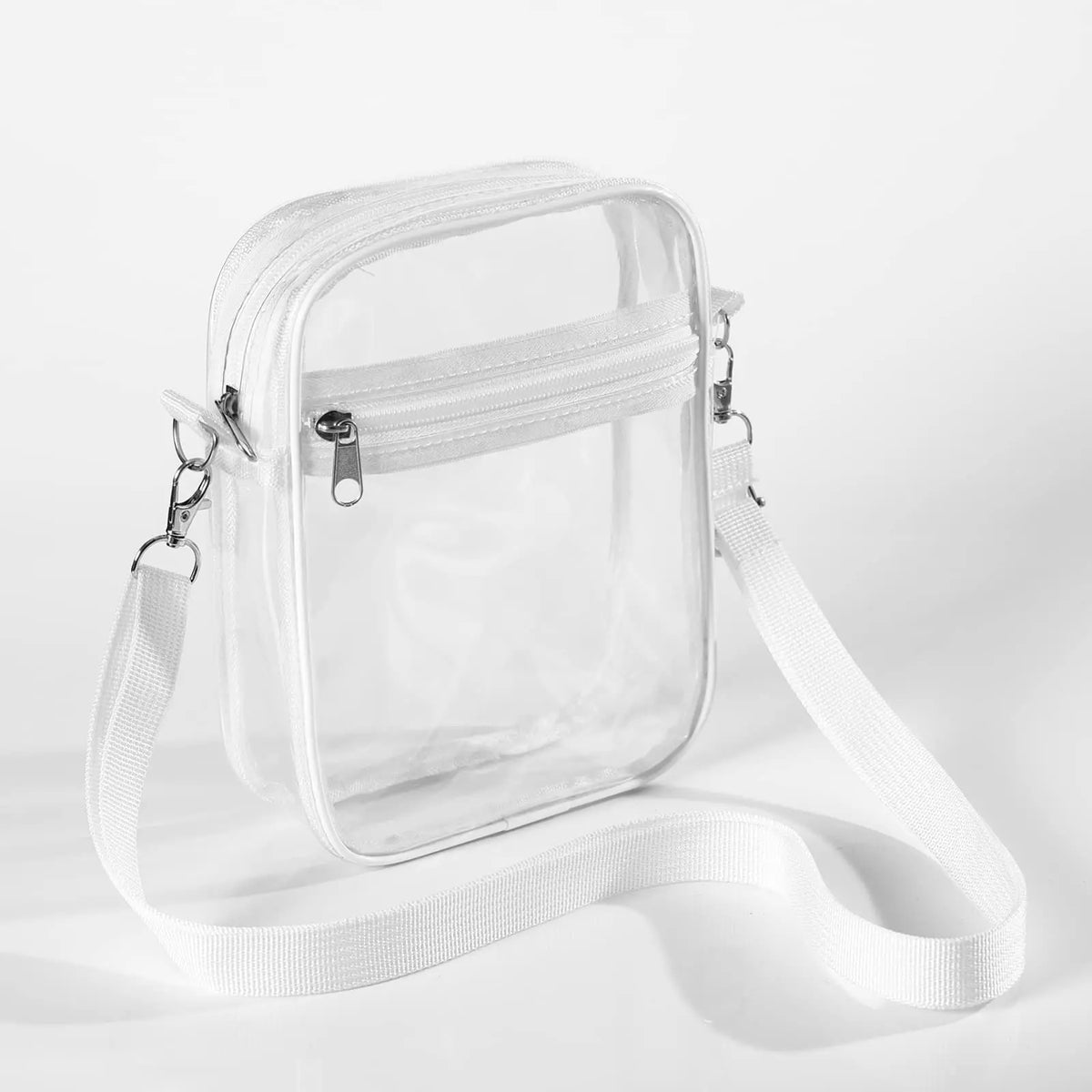 Women's Clear Stadium Crossbody Bag – PVC Transparent Shoulder Purse with Front Pocket