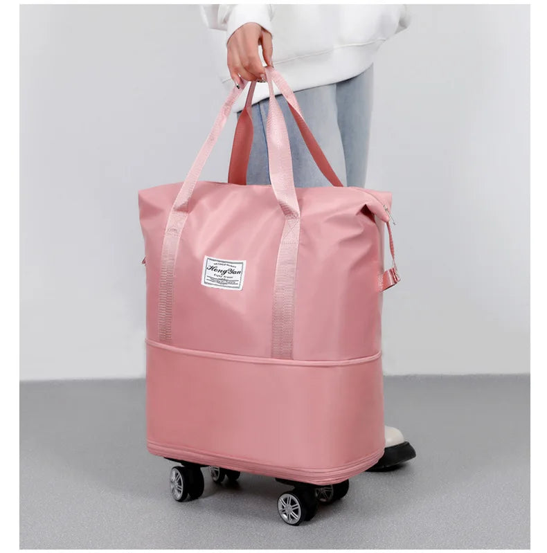 Expandable Fitness Travel Bag – Wet-Dry Storage & Wheels