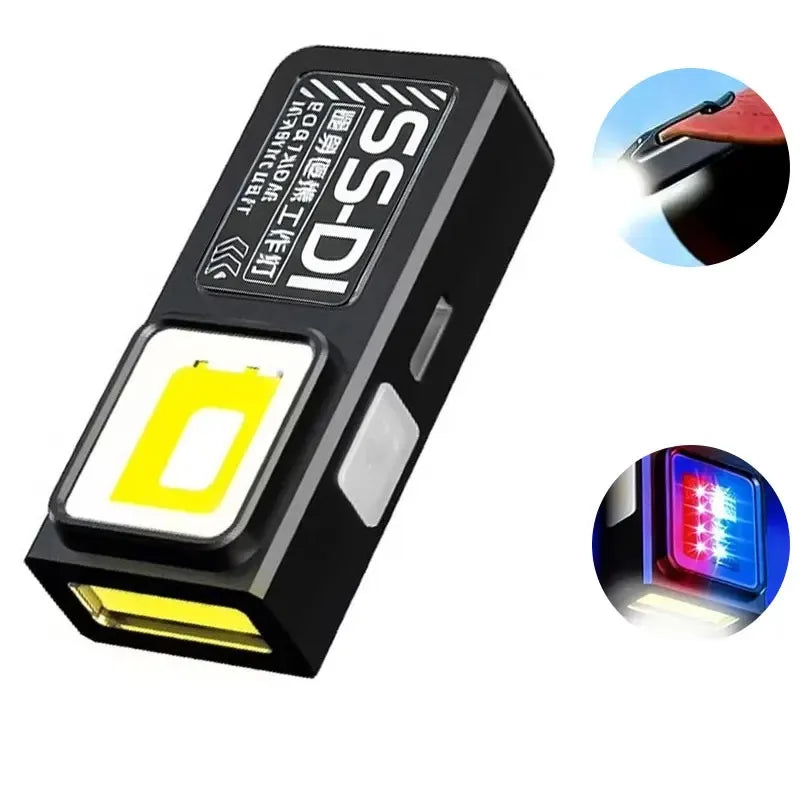 Mini COB LED Flashlight – 800 Lumen, Rechargeable, Belt Clip, Magnet, Waterproof EDC Pocket Light