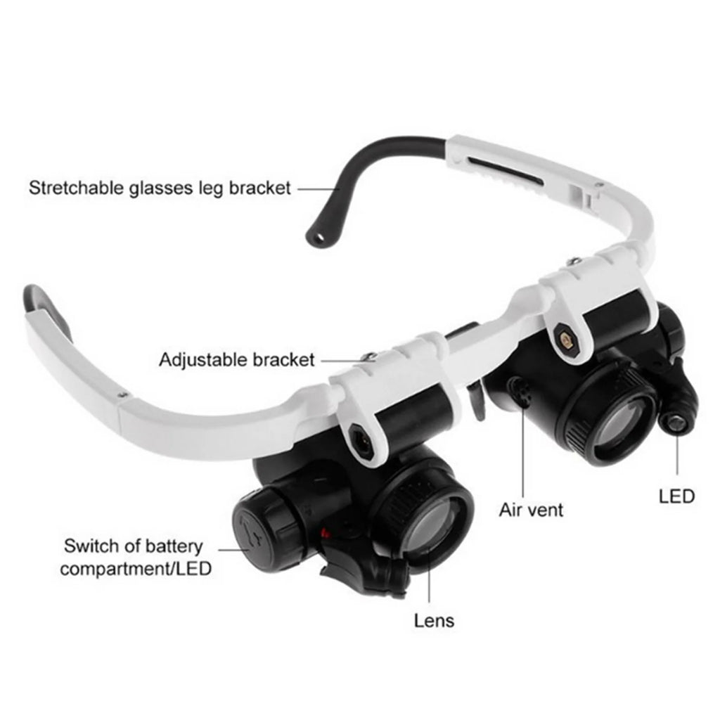 Adjustable Jewelry Loupe Magnifier — 8X 15X 23X with LED Light