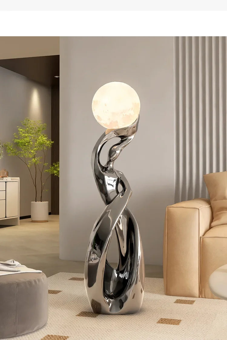 Sculptural Floor Lamp – 82 cm Black or Black-Gold