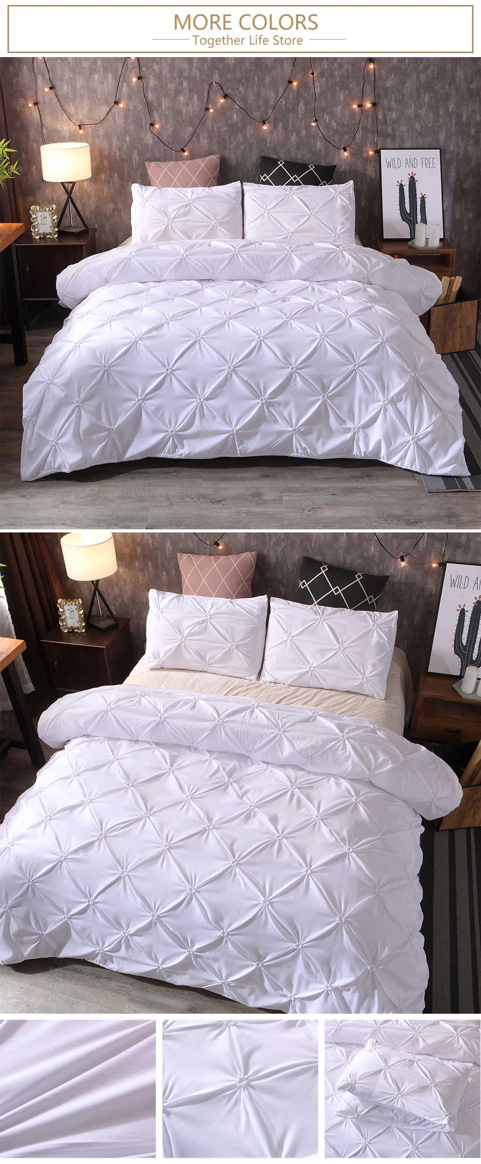 100% Egyptian Cotton Pinch Pleat Duvet Cover Set – 600TC with Zipper & Corner Ties, 8 Colors & 7 Sizes
