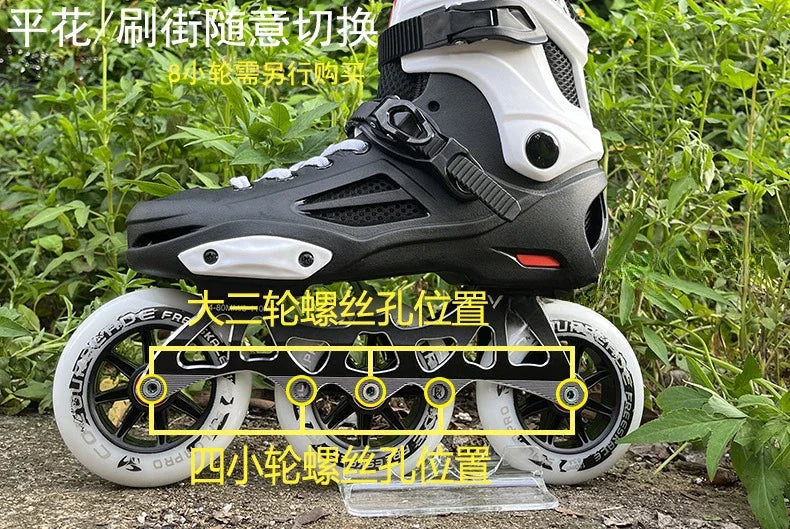 Big Wheel 3-Wheel Speed Roller Skates – Adult Professional Racing Inline Flat Skates