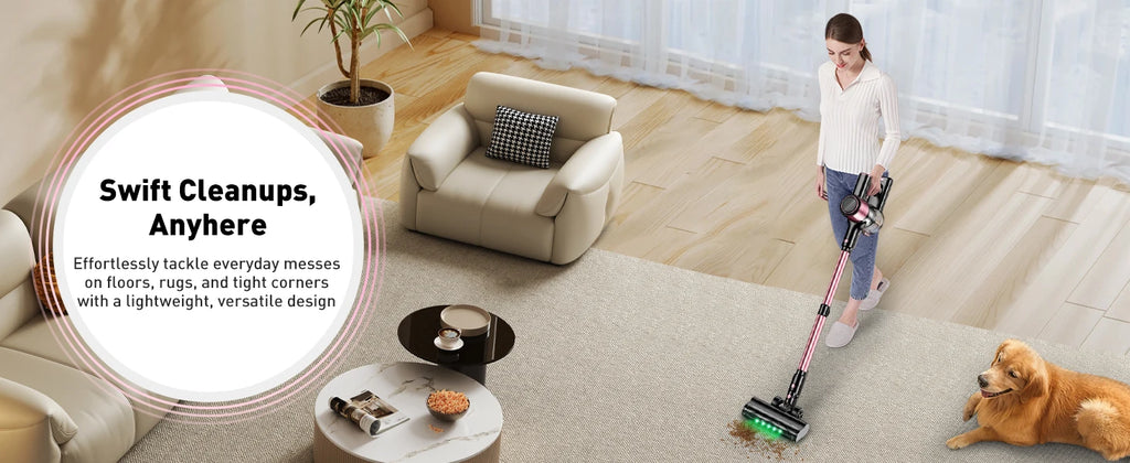 Cordless Vacuum Cleaner — 55Kpa / 500W / 45-Min Runtime, 10-in-1 Powerful Stick Vacuum for Home, Pet Hair, Hard Floor & Carpet