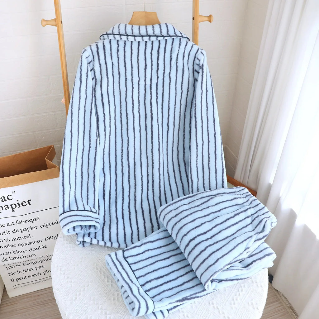 Winter Couples Flannel Pajama Set | Warm 2-Piece Matching Sleepwear for Men & Women