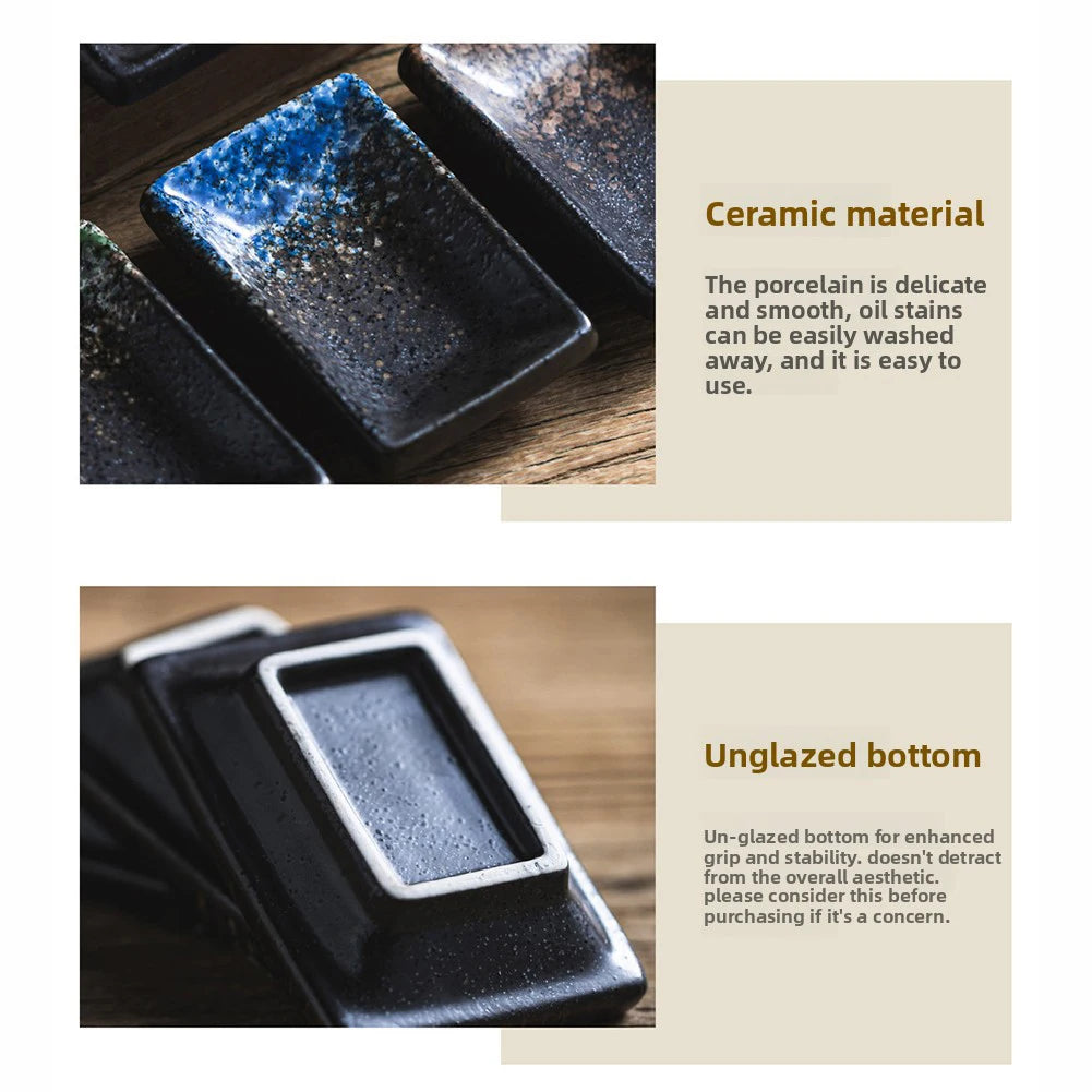 Ceramic Soy Sauce Dish – Japanese-Style Rectangular Bowl