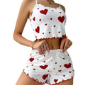 Women's 2-Piece Tank Top & Shorts Pajama Set | Soft Ventilated Love Print Sleepwear
