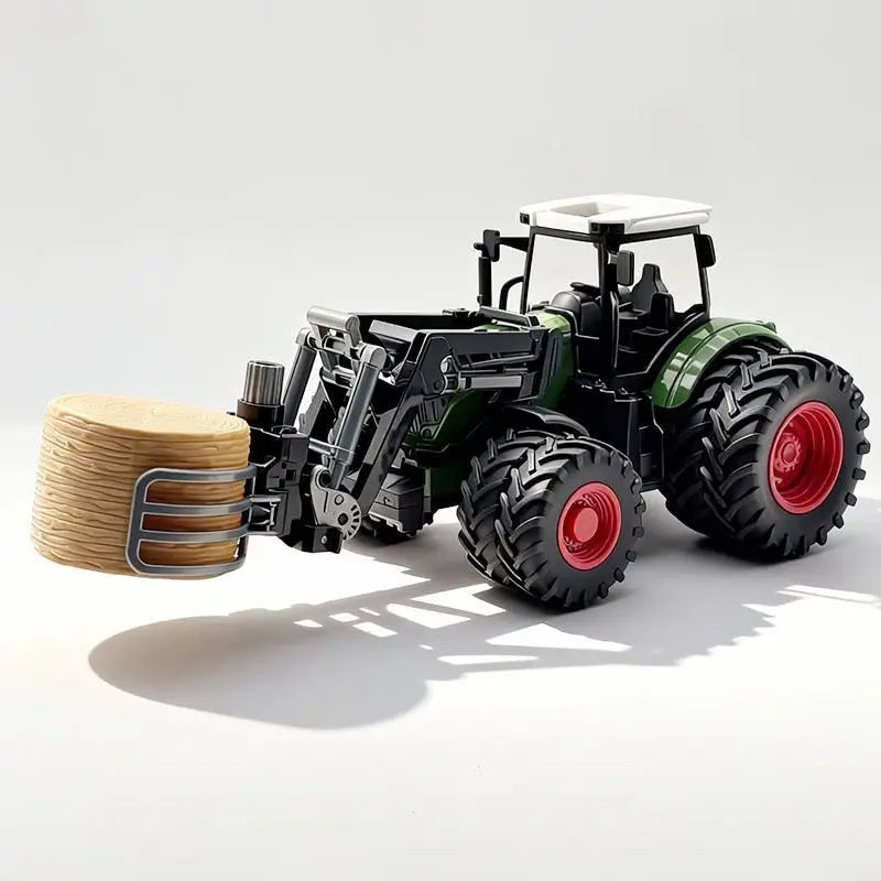 Large Scale Farm Tractor Toy Playset with Trailer & Accessories – DIY Farmer Transport Set