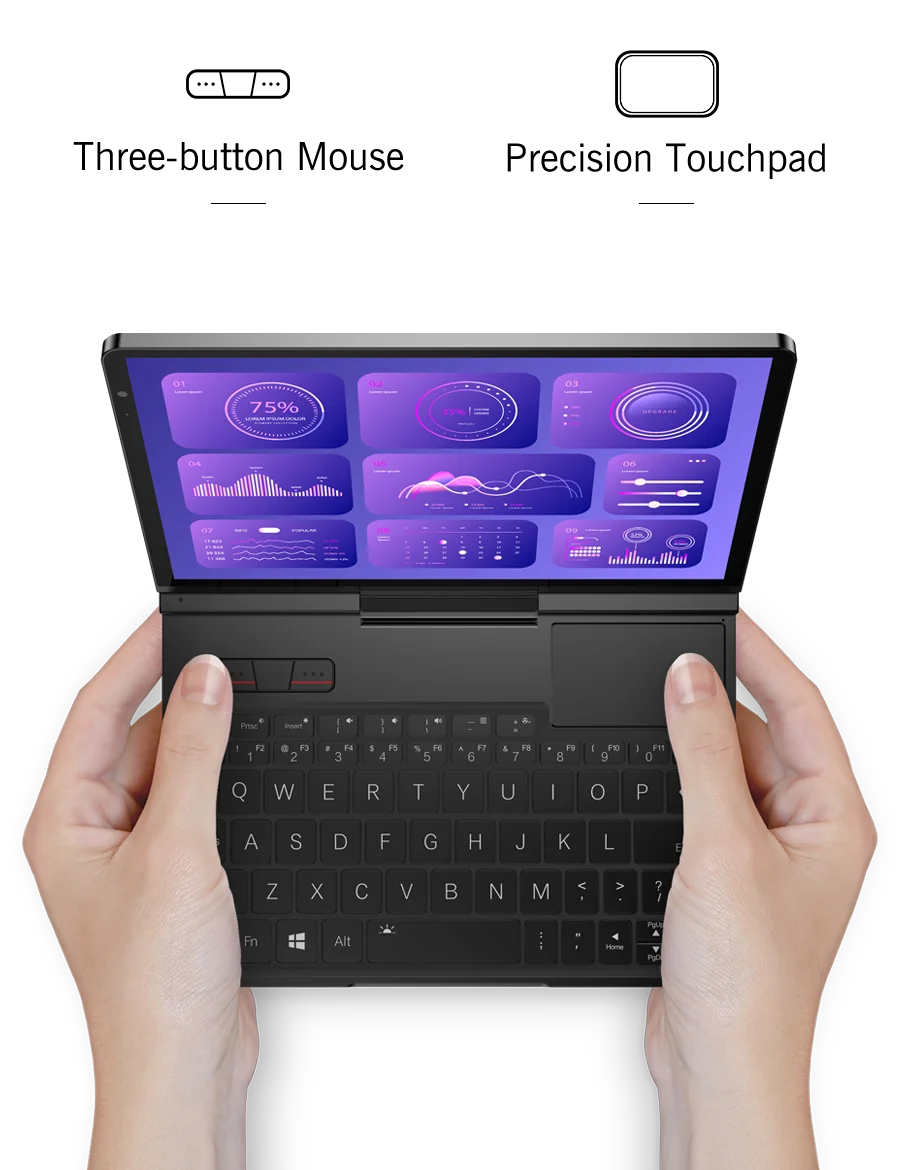 GPD Pocket 4 8.8" Mini Laptop – AMD Ryzen AI 9 HX 370, Up to 64GB LPDDR5X, 2TB NVMe, 144Hz Touch, Windows 11