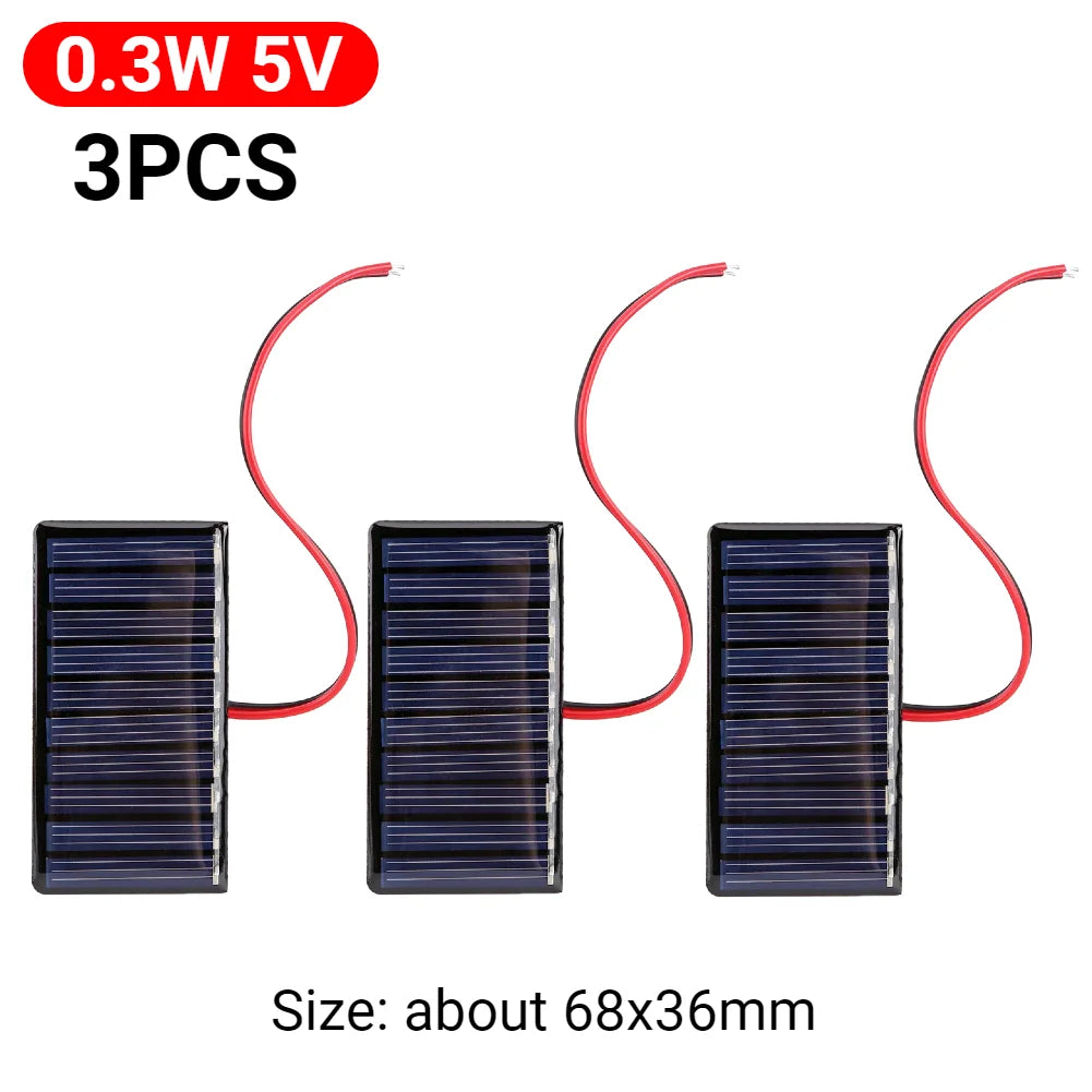 Mini Polysilicon Solar Panel Module – 0.3W to 5W DIY Solar Battery Charger for Garden Lights & Pumps