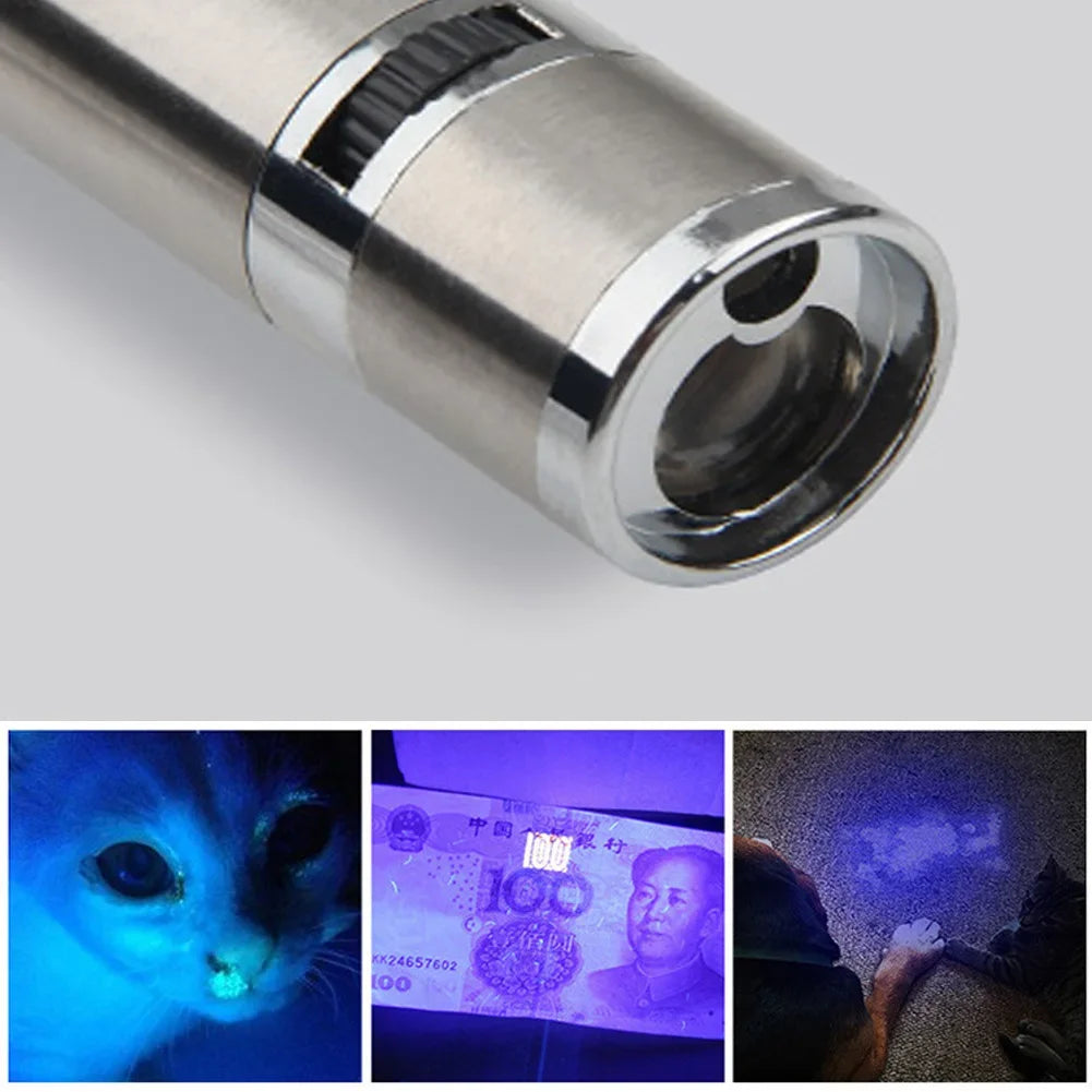 3-in-1 USB Rechargeable Pointer – Infrared, UV Detector & LED Flashlight