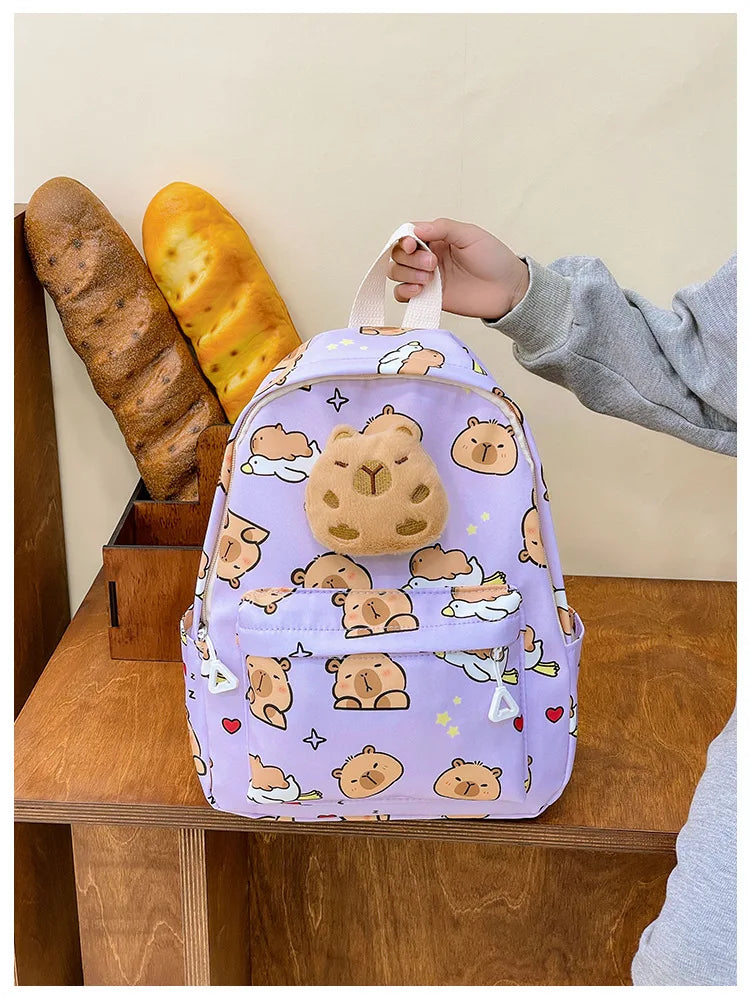 Capybara Backpack – Kids Nylon School Bag